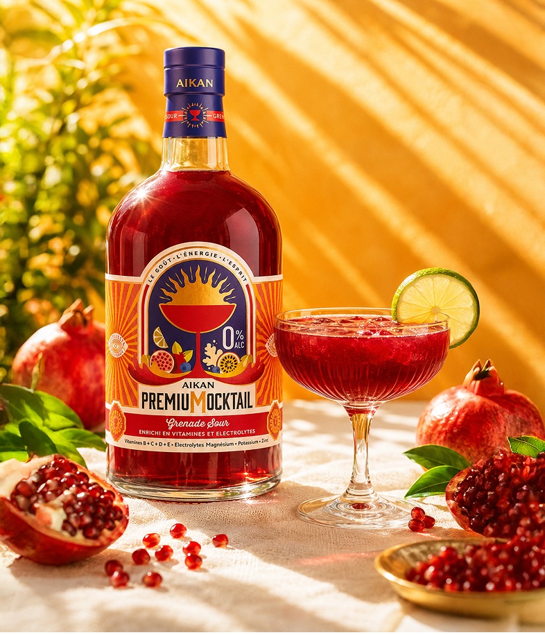 Bouteille Aikan Premium Mocktail et cocktail Grenade Sour